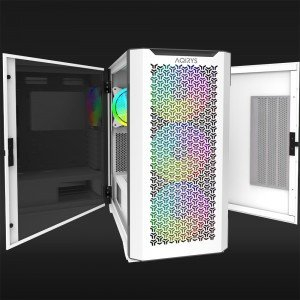 Kasa PC AQIRYS Aquilla, mid tower, E ATX, ARGB, e bardhë