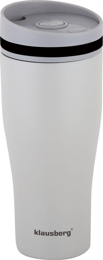 Gotë termike Klausberg KB-7620 Click Clack, 380ml, çelik inox, bezhë gri