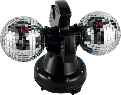 Top disko MU Twin Mirror, 2 topa 10 cm, LED shumëngjyrëshe