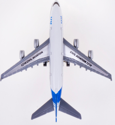 Lodër avion pasagjerësh Civil Aviation 1210, me mekanizëm pull back, metal edhe plastikë, gri me të bardhë