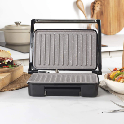Grill elektrik Salter Panini Grill AND Panini, 750W, 23x14.5cm, inox i argjendtë