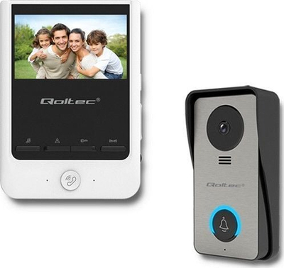 Videofon Qoltec Theon 4, ekran 4.3" TFT LCD, vizion natën, i bardhë