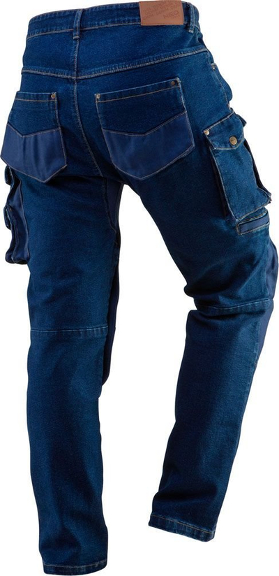 Pantallona pune Neo Work Denim me përforcime te gjunjët, masa XL, blu
