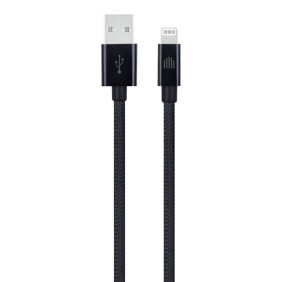 Dviced Cable USB-A To Lightning Nylon Textile 0,25m, Black