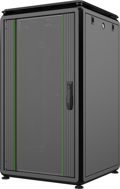 Kabinet rack Lanview RDL20U66BL, 20U, me dyer xhami, i zi