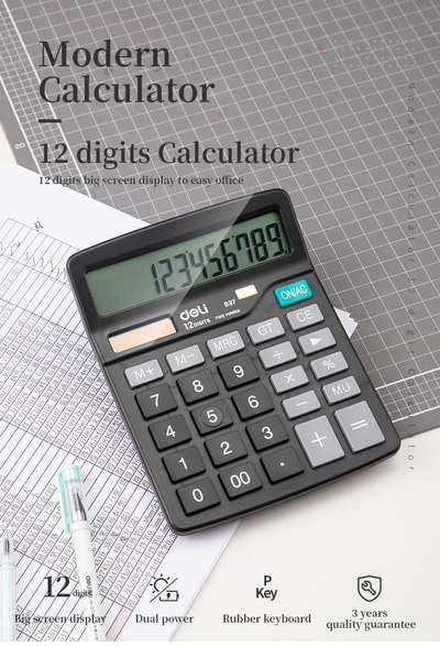 Kalkulator DELI 837 12digit i zi 1/20