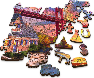 Puzzle druri Trefl Wood Craft Sunset at Golden Gate, 1000 copa, për të rritur, shumëngjyrësh