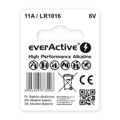 Bateri alkaline EverActive 11A LR1016, 6V, 1 copë