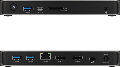 Docking station ICY BOX USB4 10 në 1, dy dalje video, 8K, gri