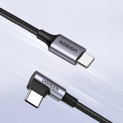 USB кабел Ugreen USB-C во USB-C 0.5 m, 60W, црн