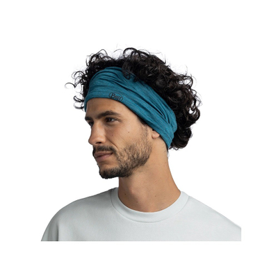 Bandanë multifunksionale Buff Merino Lightweight, 100% lesh merino, pa qepje, e kaltër