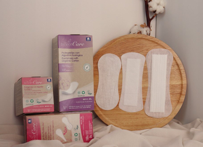 Peceta higjienike ditore SilverCare Soft, shumë të holla, pambuk organik, të bardha