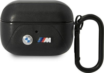 Mbulesë kufjesh BMW Leather Curved Line për AirPods Pro, lëkurë ekologjike, e zezë