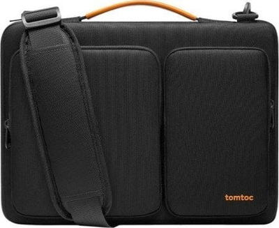 Çantë shpatull për laptop Tomtoc 360, 15.6", xhepa me zinxhir, e zezë