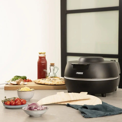 Furrë pice Princess Pro Pizza Oven, 1200W, gur qeramik, e zezë