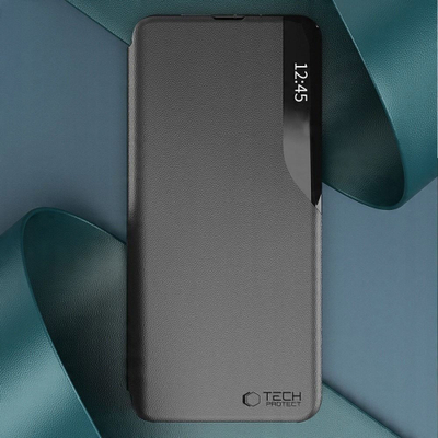 Kapak telefoni Tech-Protect Smart View për Xiaomi Redmi 12, me dritare inteligjente, i zi