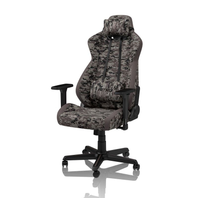 Гејминг столче Nitro Concepts S300 Urban Camo, ергономско, со потпирачи за раце, сиво камуфлажно