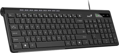 Tastierë Genius Slimstar 230 II Copilot, me kabllo USB, multimediale, e zezë