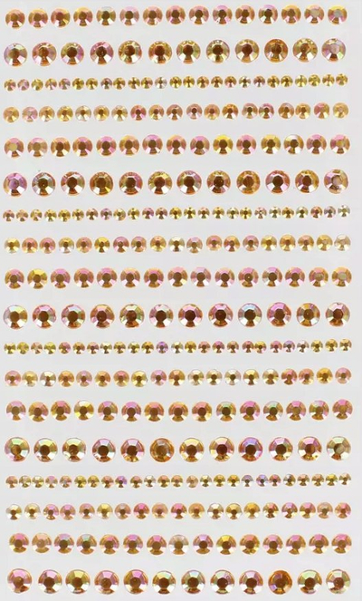 Ornamente dekorative Craft With Fun Crystals Gold, set 18 cope, plastike, ngjyre ari