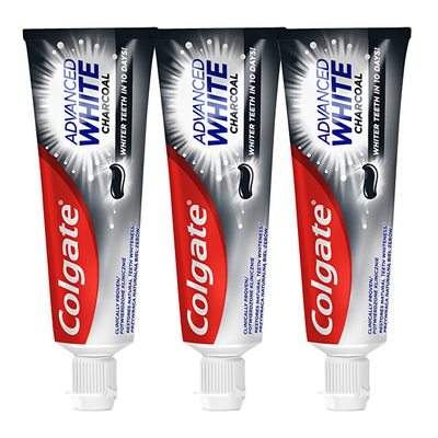 Pastë për dhëmbë Colgate Advanced White Charcoal 3 x 75 ml