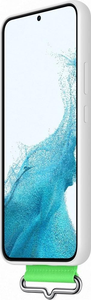 Kapak silikoni Samsung EF-GS906T me rrip për Galaxy S22 Plus, i bardhë