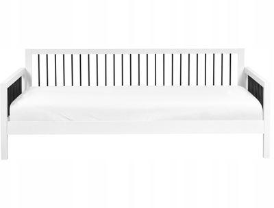 Shtrat divan Beliani Tricot, dru rubberwood, 90 x 200 cm, i bardhë