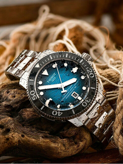Orë dore për meshkuj Tissot Seastar 2000 Professional Powermatic 80 T120.607.11.041.00, e argjendtë