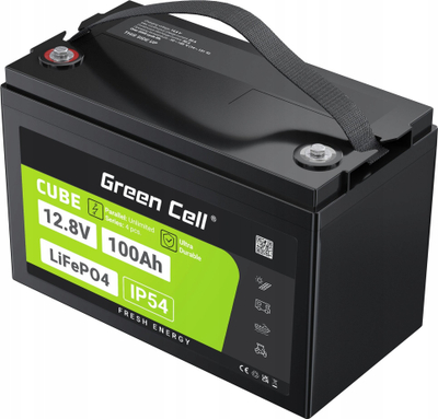 Bатерија LiFePO4 Green Cell 100Ah, 12.8V, со BMS, за кампери и чамци