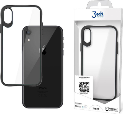 Mbështjellës telefoni 3MK Satin Armor Case, për iPhone XR, transparent i zi