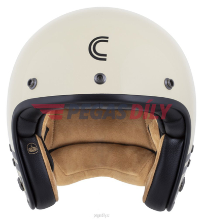 Helmetë moto CASSIDA Eso Forty Nine, e hapur neo retro, krem e zezë, 2026