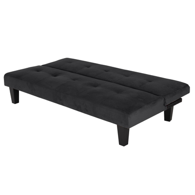 Sofabed Odessa HM3000.14, 3 ulëse, kadife, 180x83x75 cm, i zi