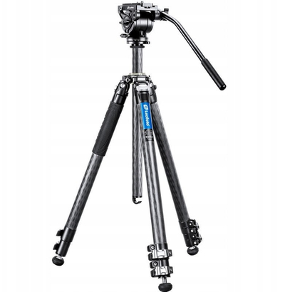 Tripod karboni Leofoto Manba LV-323C BV-10, 3 seksione, profesionl, i zi