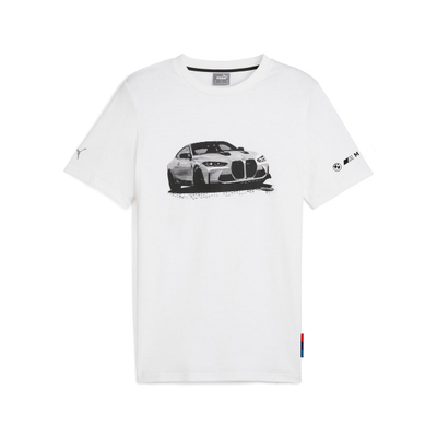 Bluzë Puma BMW M Motorsport, pambuk, për meshkuj, e bardhë
