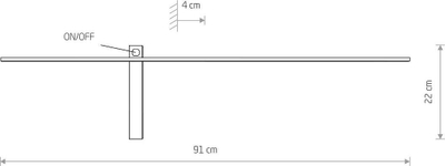 Aplikë muri Nowodvorski Impulse 8116, LED, me çelës, e zezë