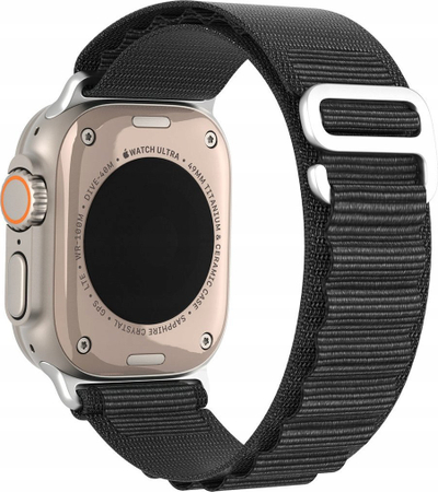 Byzylyk sportiv Dux Ducis GS Version për Apple Watch, me kopëse çeliku, i zi