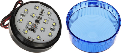 Sirena optike e brendshme SO 05, 12V DC, LED blu, plastike