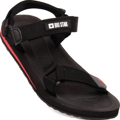 Sandale për burra BIG STAR DD174717, sportive, me shirit që rregullohet, të zeza