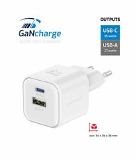 Karikues SWISSTEN GaN 1x USB-C, 20W PD + 1x USB-A 18W QC