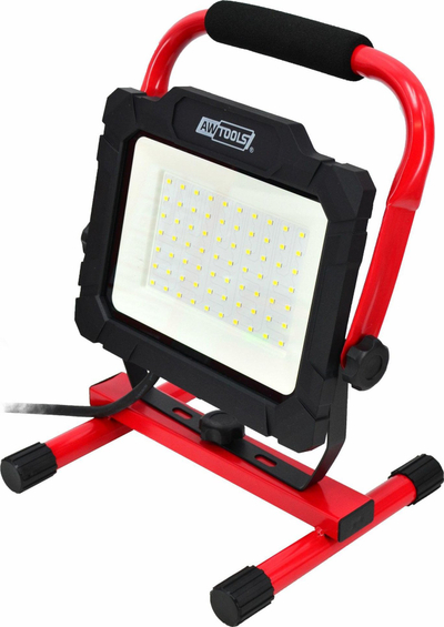 Портабилен рефлектор AWTools SMD LED, 50W, IP65, жолт