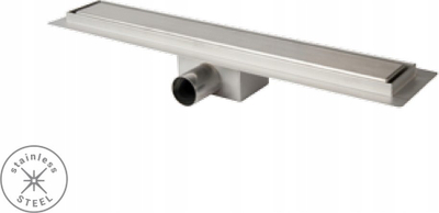 Trapi linear Sleek, çelik inoksi AISI 304, 62 mm, ngjyrë argjendi