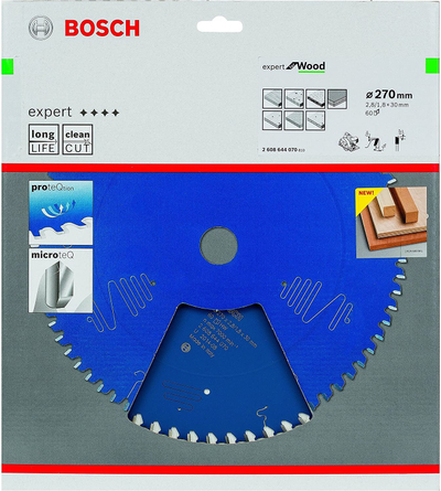Teh rrethor Bosch Expert for Wood 2608644070, 270mm, 60 dhëmbë, metalik
