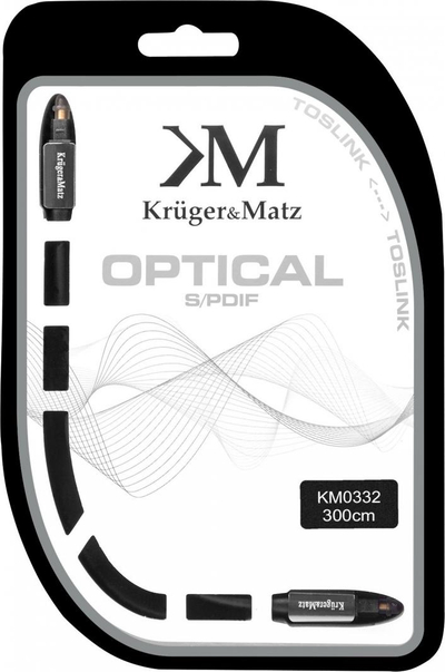 Kabllo Toslink Kruger & Matz, Toslink-Toslink, 3m, e zezë