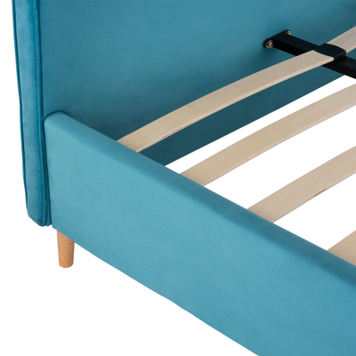 Shtrat Maylin HM598.08, për dyshek 120x200 cm, kadife, turquoise