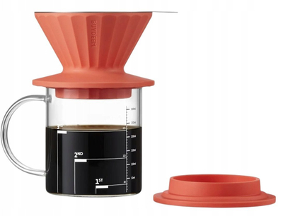 Сет за кафе pour over Buydeem Orange Vivid, со рачно филтрирање, живо портокалова