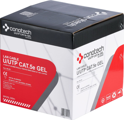 Kabllo rrjeti Conotech UTP, CAT 5E, 500m, e zezë