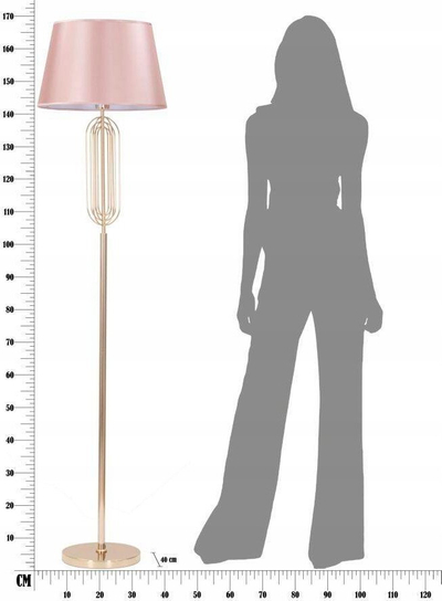 Lampë në këmbë Mauro Ferretti Ovy, 40cm, metal, rozë