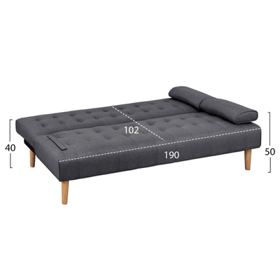 Divan-Shtat Wanda Me 2 Jastëkë 190x84x83cm (HM3149.01), gri