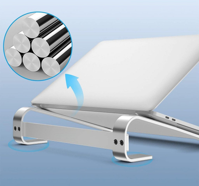 Stendë për laptop Art P22, prej metali, 10-17", argjend