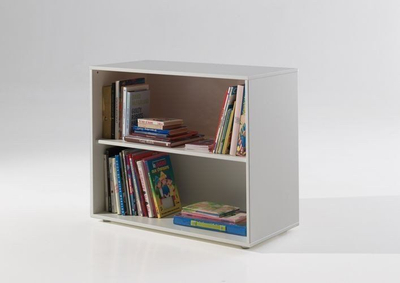 Рафт за книги Vipack Pino, 2 прегради, борова дрвесина, бел
