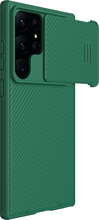 Mbrojtëse telefoni Nillkin CamShield S për Samsung Galaxy S23 Ultra, kundër goditjeve, me kapak kamere, jeshile